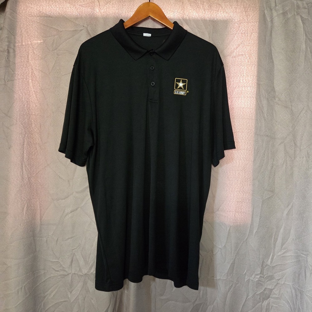 Sport-Tek Polo Shirt Mens 2XL Black U.S. Army Embroidered Logo Military Knit Top
